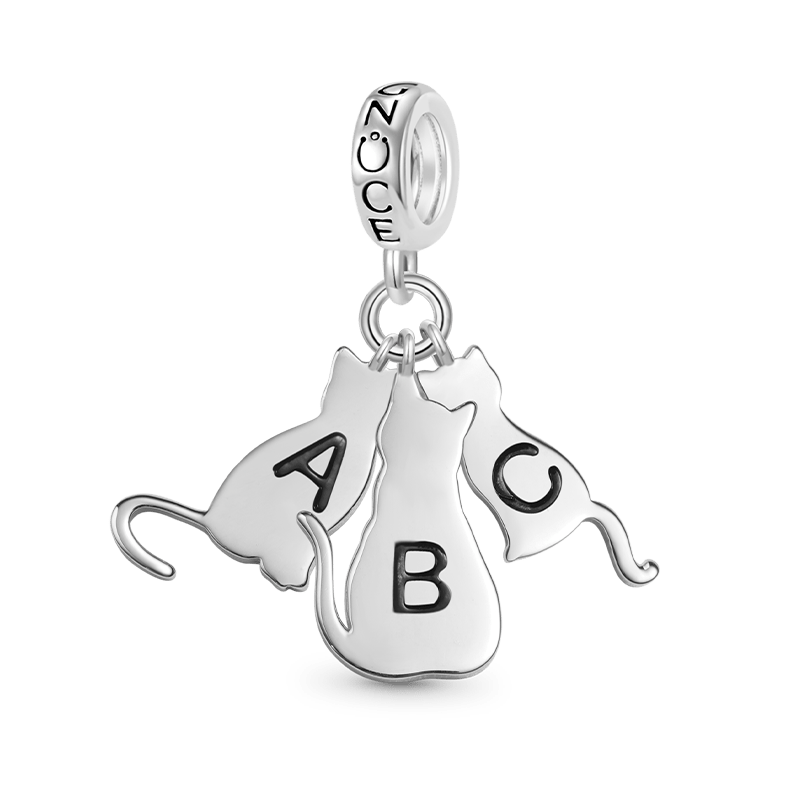 Gnoce Multi-pet Letters Personalized Cat Pendant Dangle Charm_1
