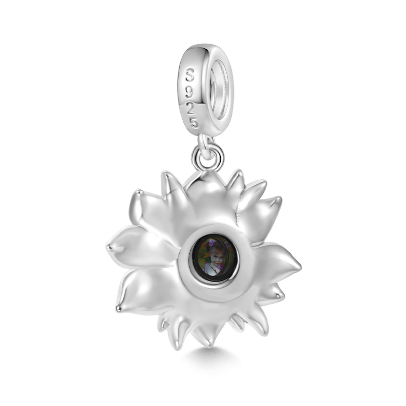 Gnoce Projection Sunflower Personalized Photo Pendant Dangle Charm_2