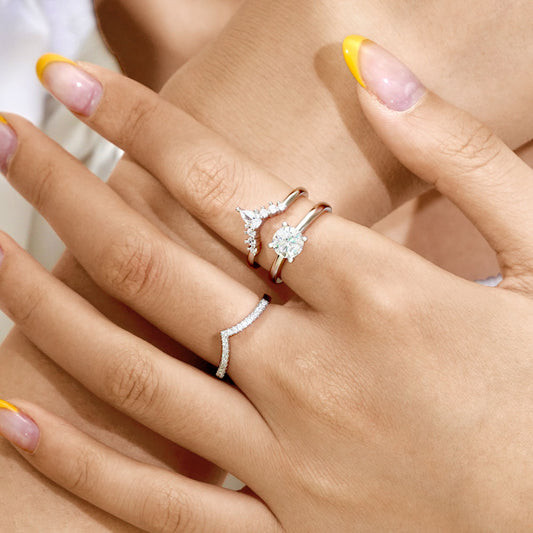 Gnoce Classic Sparkle Round-cut Stackable Ring Set_4