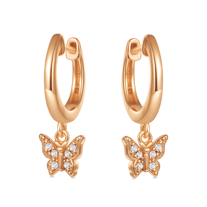 Gnoce Butterfly Drop Hoop Earrings_3