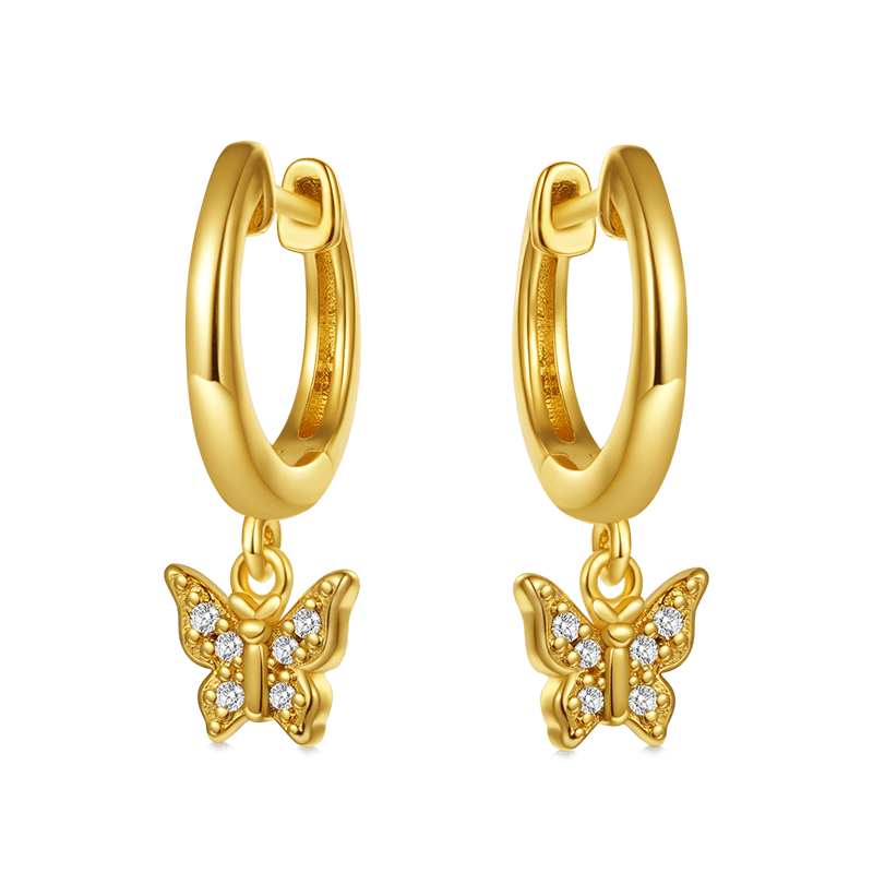 Gnoce Butterfly Drop Hoop Earrings_2