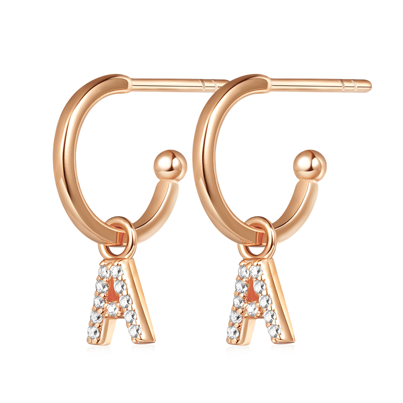 Gnoce Letter Drop Hoop Earrings_2