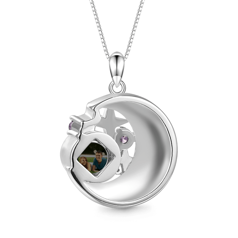 Gnoce Projection Moon&Star Personalized Photo Necklace_3