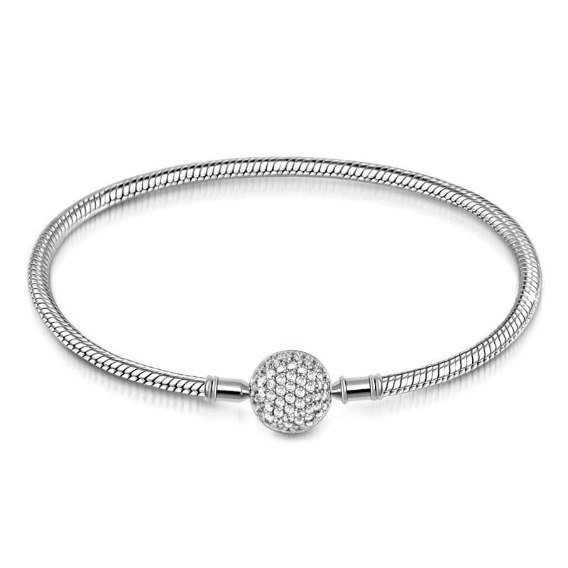 Gnoce Crystal Round Shape Clasp Bracelet Sterling Silver_1