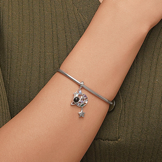 Gnoce Engravable Projection Moon Planet Photo Pendant Dangle Charm_4