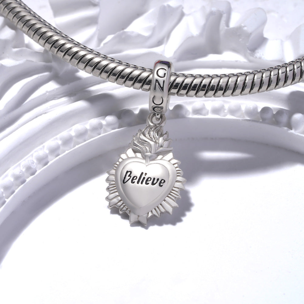 Gnoce Sacred Heart Talisman Pendant Dangle Charm_3