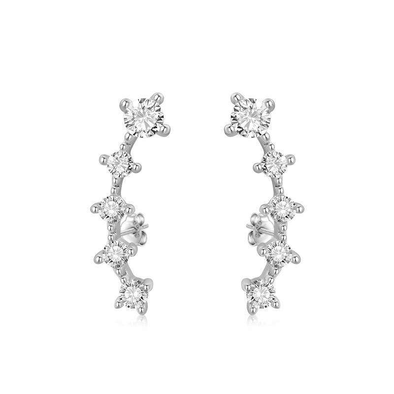 Gnoce Cubic Zirconia Ear Crawlers Earrings_3
