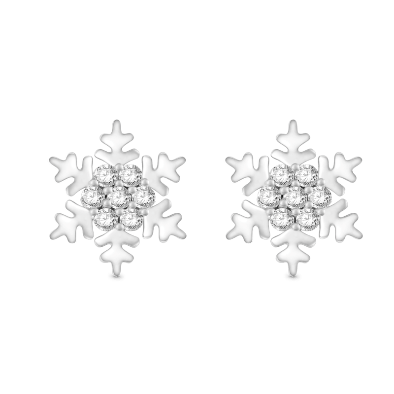 Gnoce Sparkling Snowflake Stud Earrings_1
