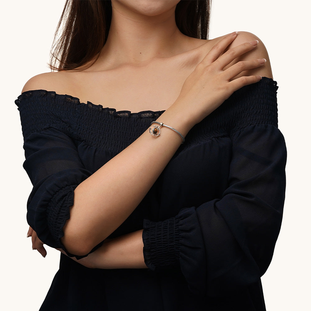 Gnoce Rotatable Natural Stone Tigereye Galaxy Pendant Dangle Charm_6