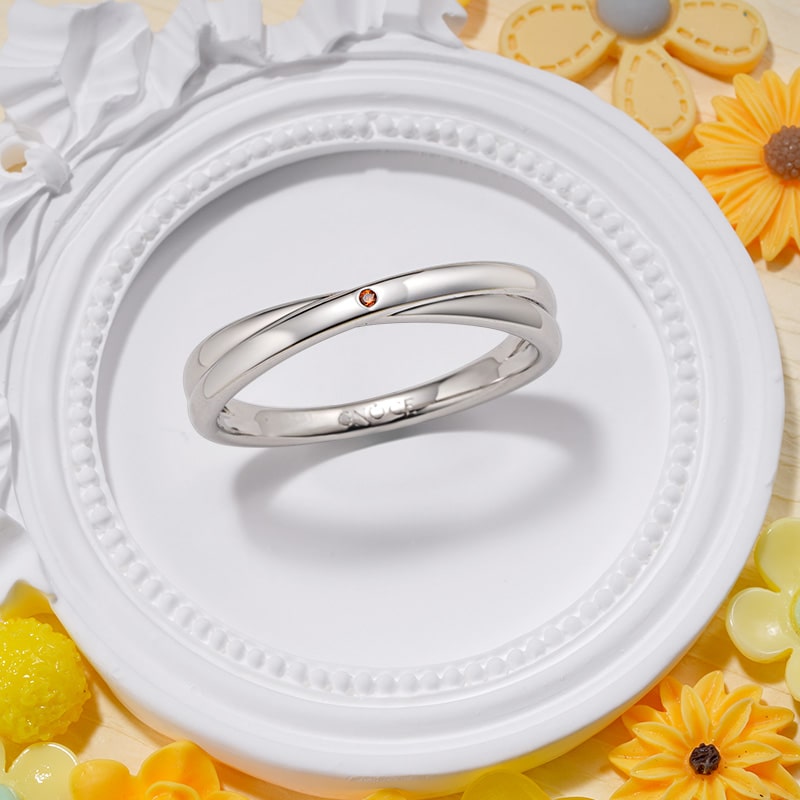 Gnoce Diamond Twisted Birthstone Ring_4