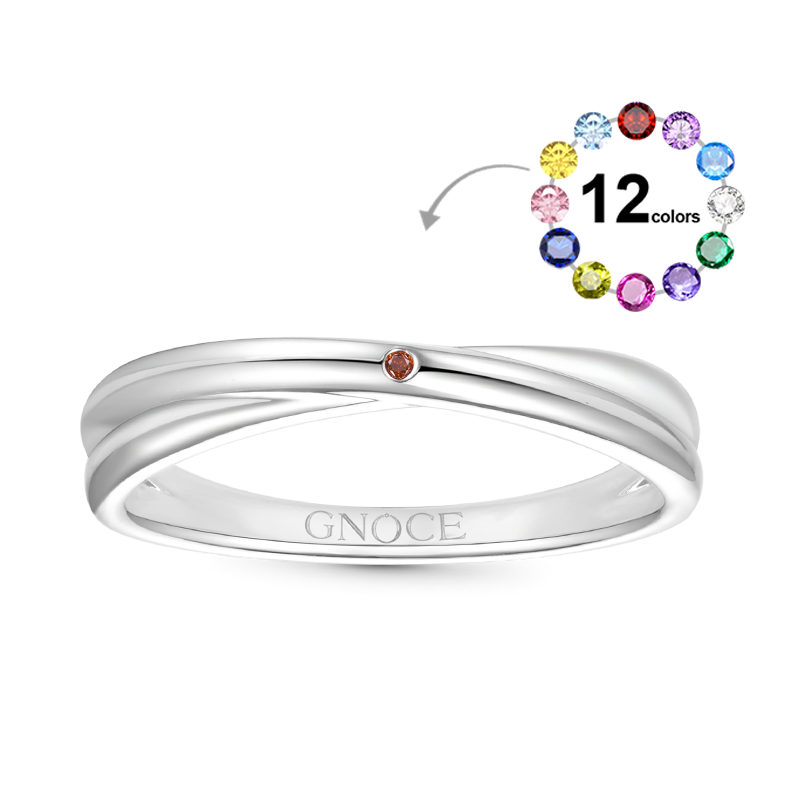 Gnoce Diamond Twisted Birthstone Ring_1