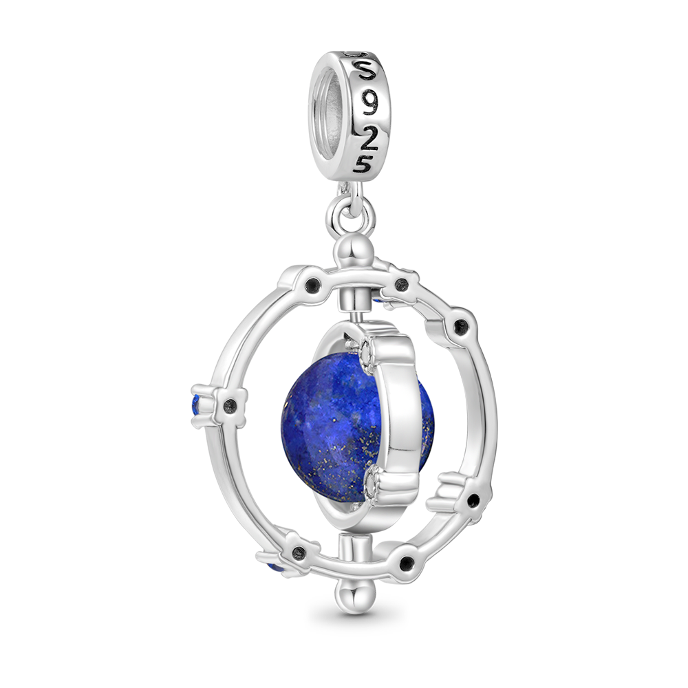 Gnoce Rotatable Natural Lapis Lazuli Galaxy Pendant Dangle Charm_2