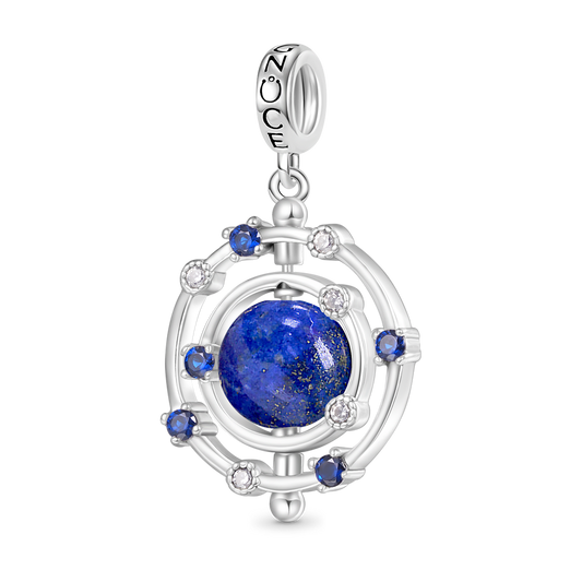 Gnoce Rotatable Natural Lapis Lazuli Galaxy Pendant Dangle Charm_1