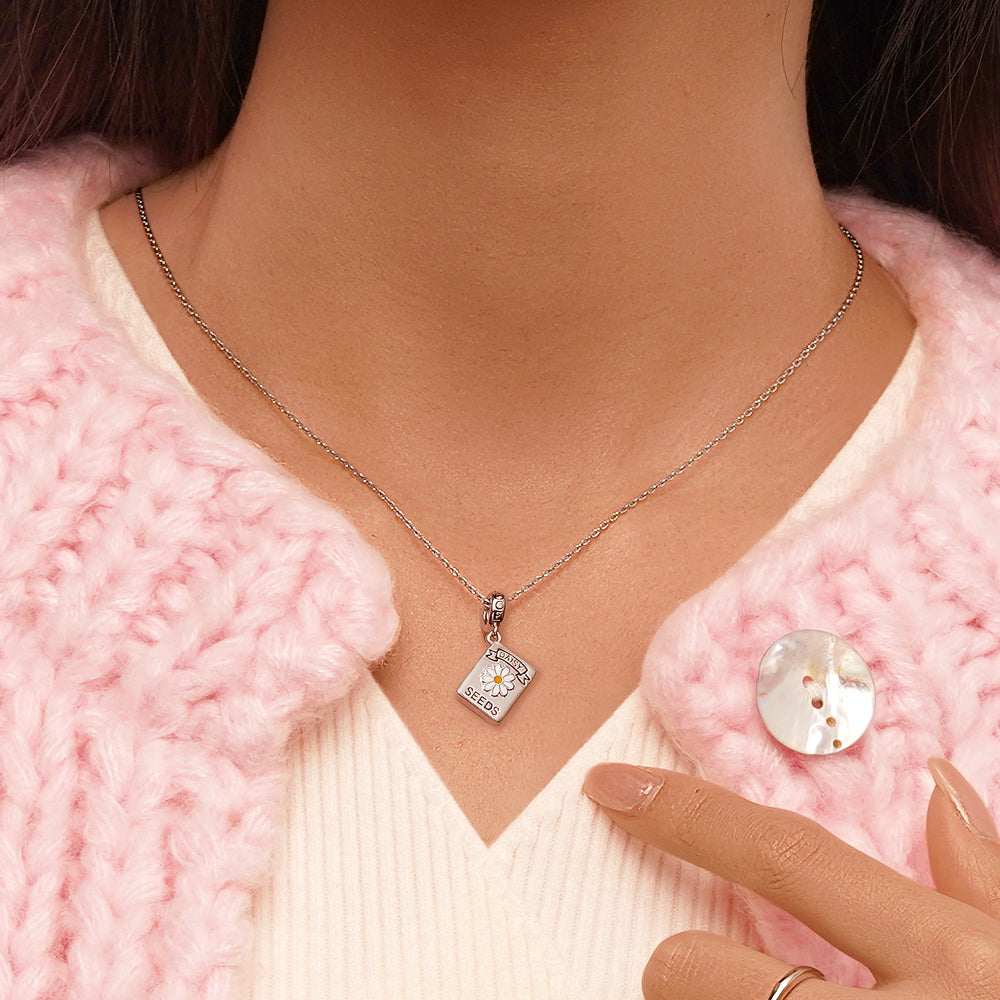 Gnoce Garden Daisy Seed Packet Pendant Dangle Charm_5