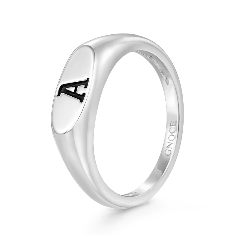 Gnoce Initial Letters Personalized Silver Ring_2