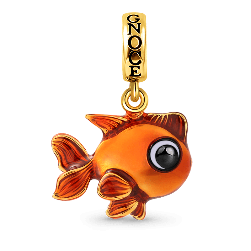 Goldfish Pendant Dangle Charm Sterling Silver 18k Gold Plated_1