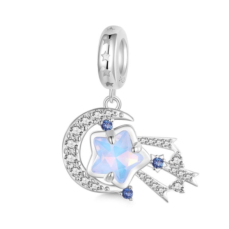 Gnoce Brilliant Meteor Moon Pendant Dangle Charm_1