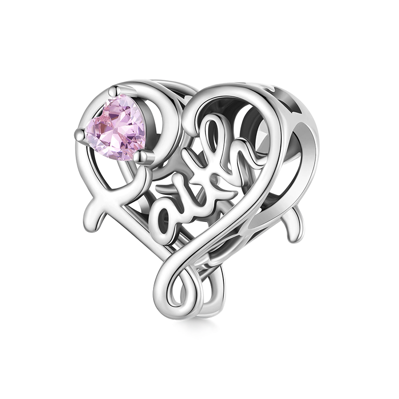 Gnoce Pink Heart Faith Charm_1