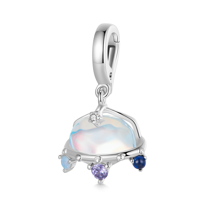 Gnoce Spaceship Silver Pendant Dangle Charm_1