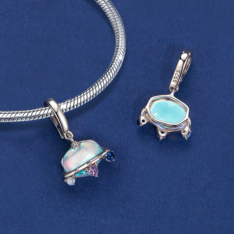 Gnoce Spaceship Silver Pendant Dangle Charm_2