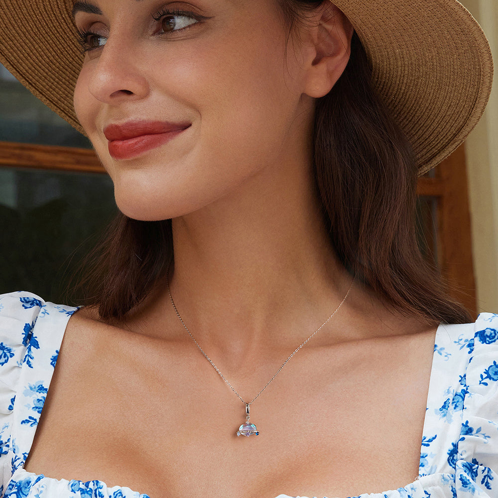 Gnoce Spaceship Silver Pendant Dangle Charm_6