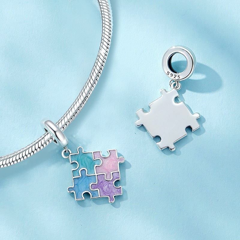 Gnoce Macaron Color Puzzle Pendant Dangle Charm_2