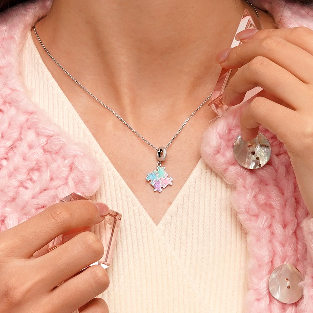 Gnoce Macaron Color Puzzle Pendant Dangle Charm_5