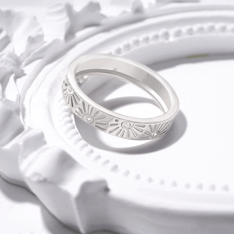 Gnoce Silver Sun Band Ring_3