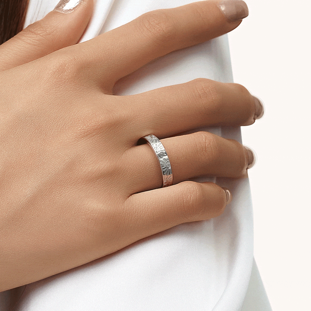 Gnoce Silver Sun Band Ring_5