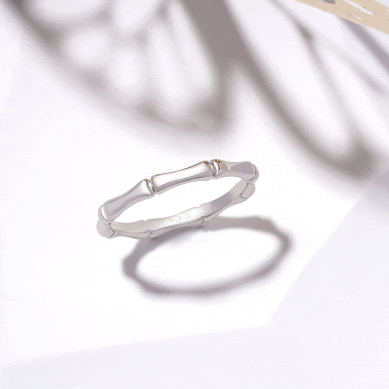 Gnoce Silver Minimalist Bamboo Ring_3