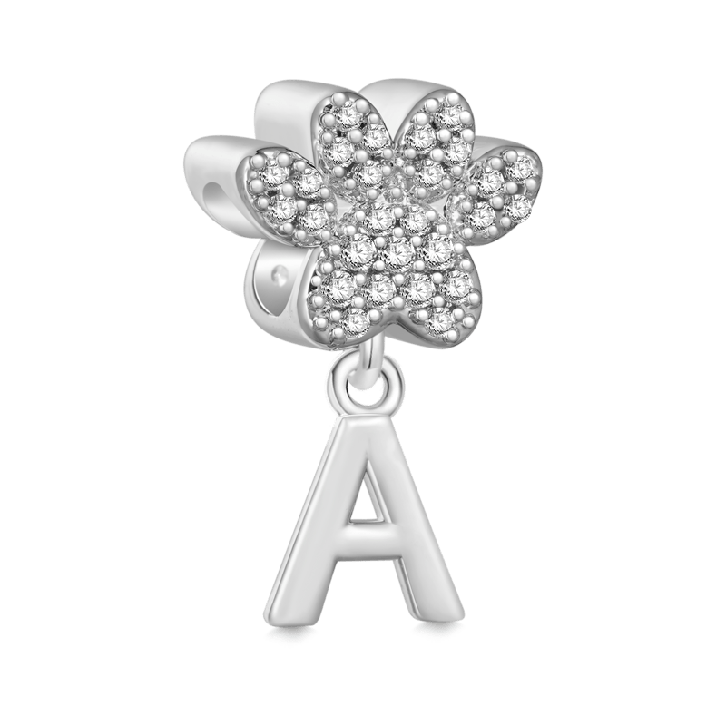 Gnoce Pet Dog Paw Initial Letters Personalized Pendant Dangle Charm_2