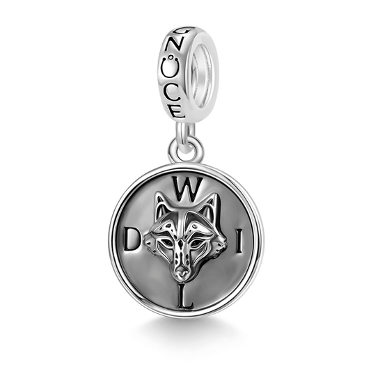 Gnoce "Free to Shine" Wolf King Pattern Pendant Dangle Charm_1