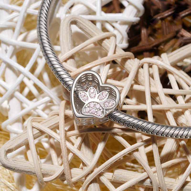 Gnoce Cute Pet Paw Print Heart Charm_3
