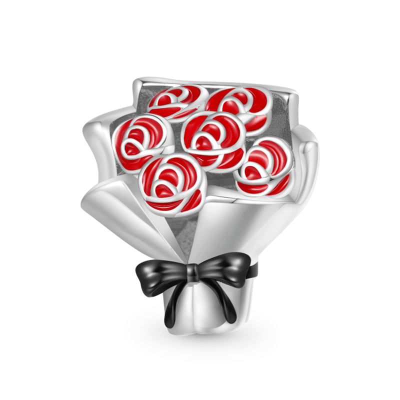 Gnoce Delicate Red Rose Bouquet Charm_1