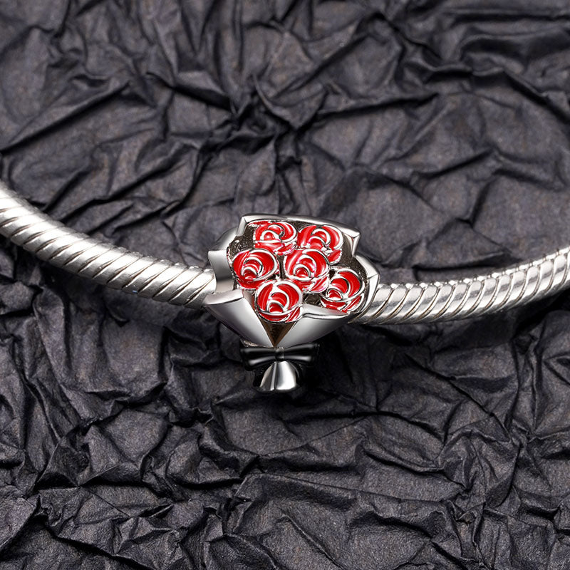 Gnoce Delicate Red Rose Bouquet Charm_3