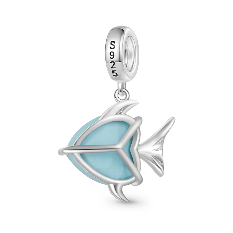 Gnoce Lake Blue Fish Pendant Dangle Charm_2