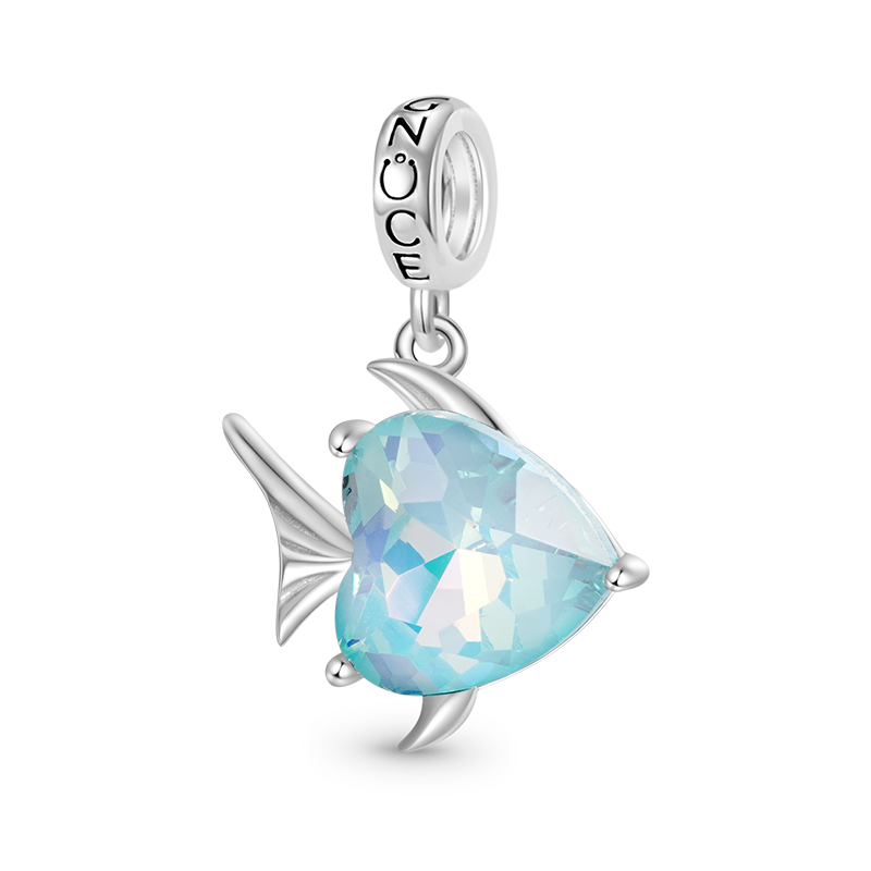 Gnoce Lake Blue Fish Pendant Dangle Charm_1