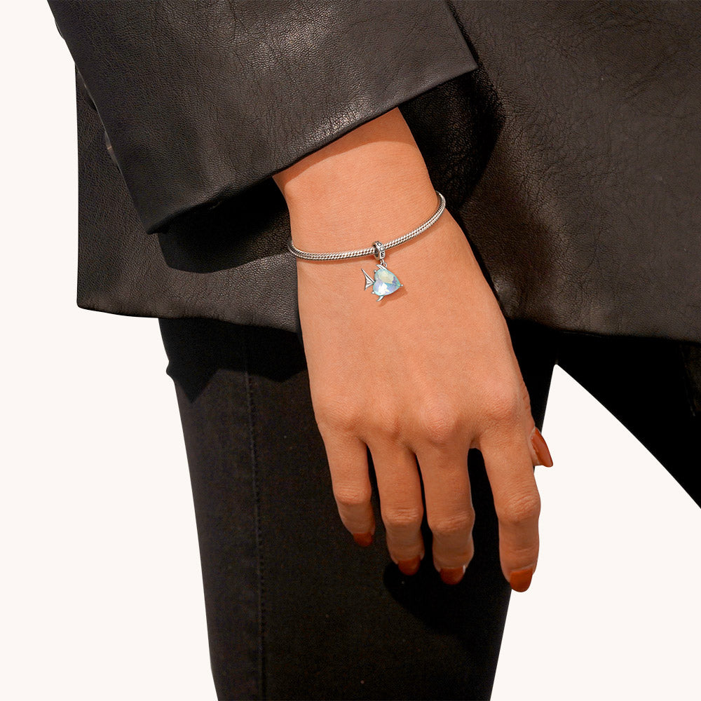 Gnoce Lake Blue Fish Pendant Dangle Charm_6