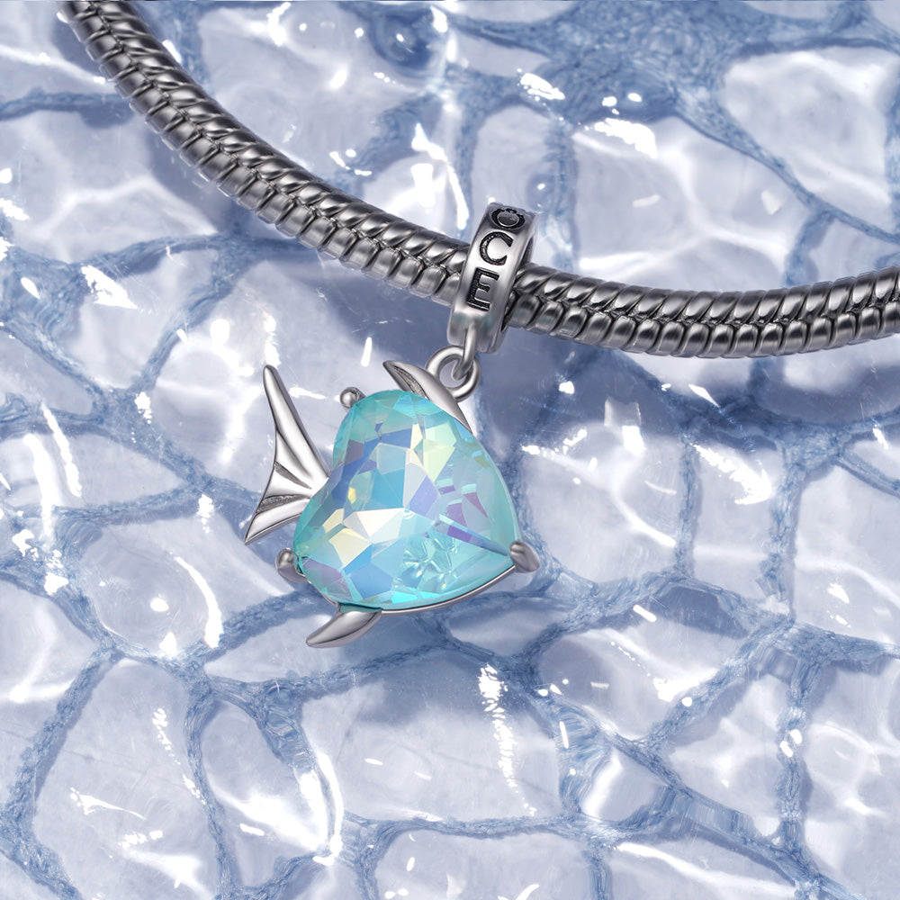 Gnoce Lake Blue Fish Pendant Dangle Charm_3