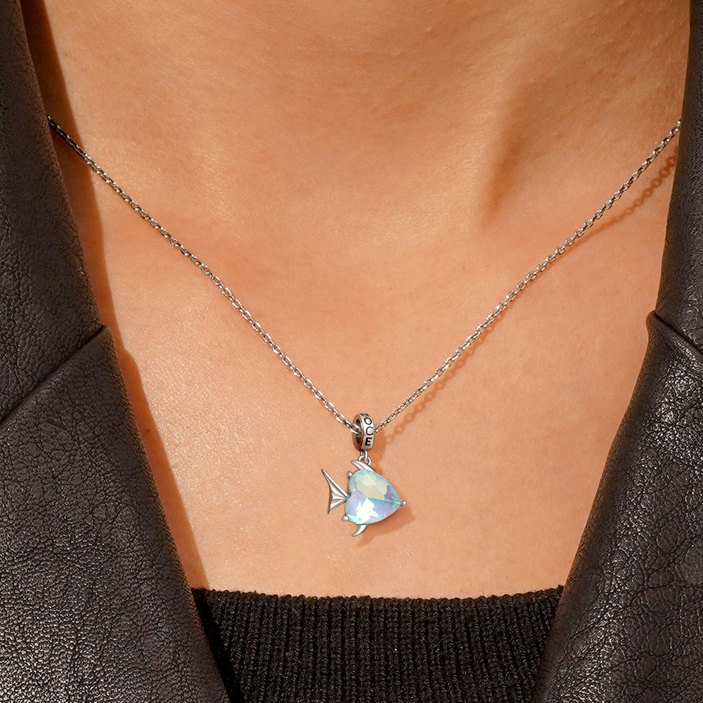 Gnoce Lake Blue Fish Pendant Dangle Charm_5