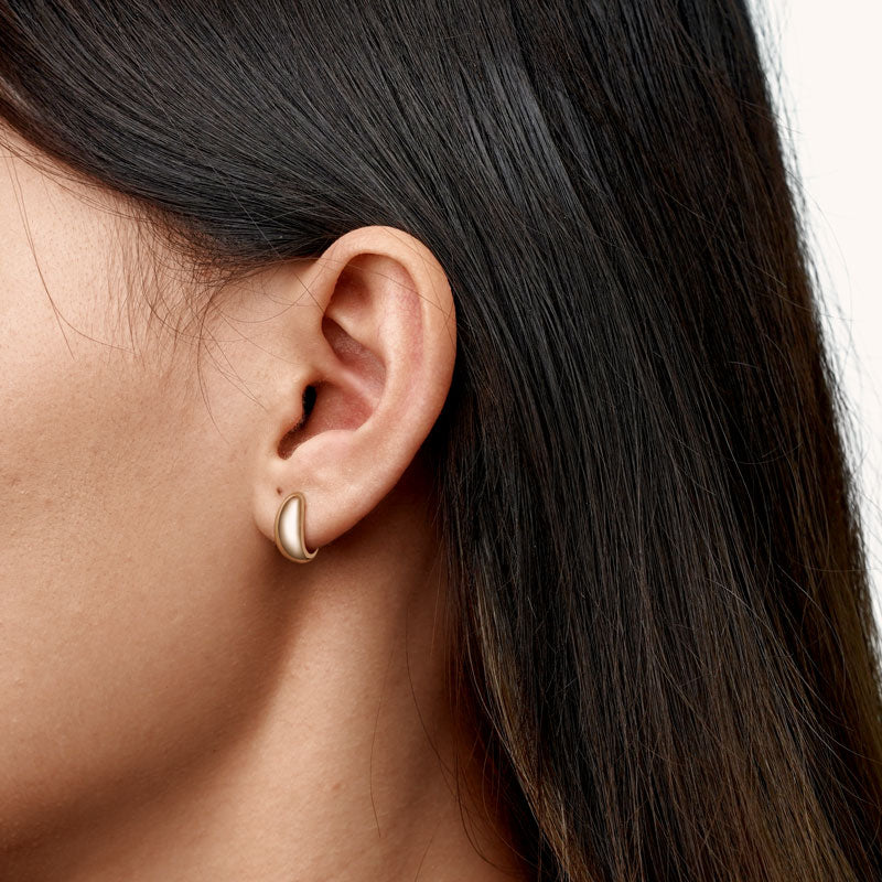 Gnoce Minimalist Gold Domed Stud Earrings_3