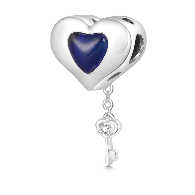 Gnoce Engravable Heart Lock Key Mood Charm_2
