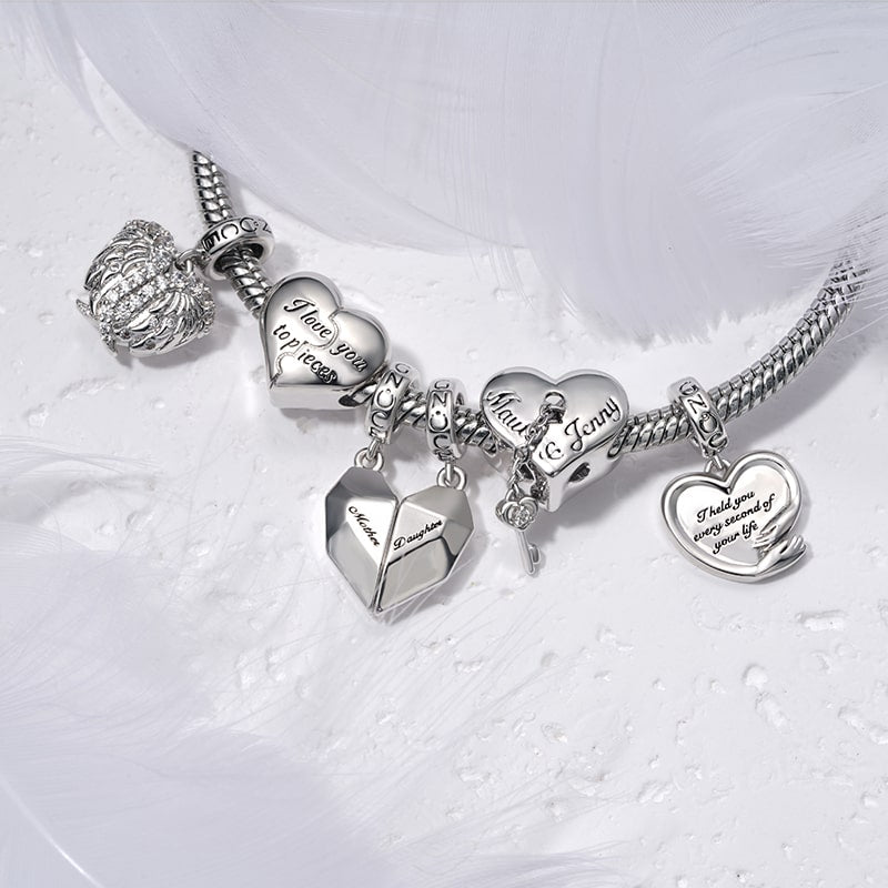 Gnoce Engravable Heart Lock Key Mood Charm_4