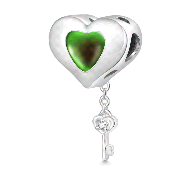 Gnoce Engravable Heart Lock Key Mood Charm_1