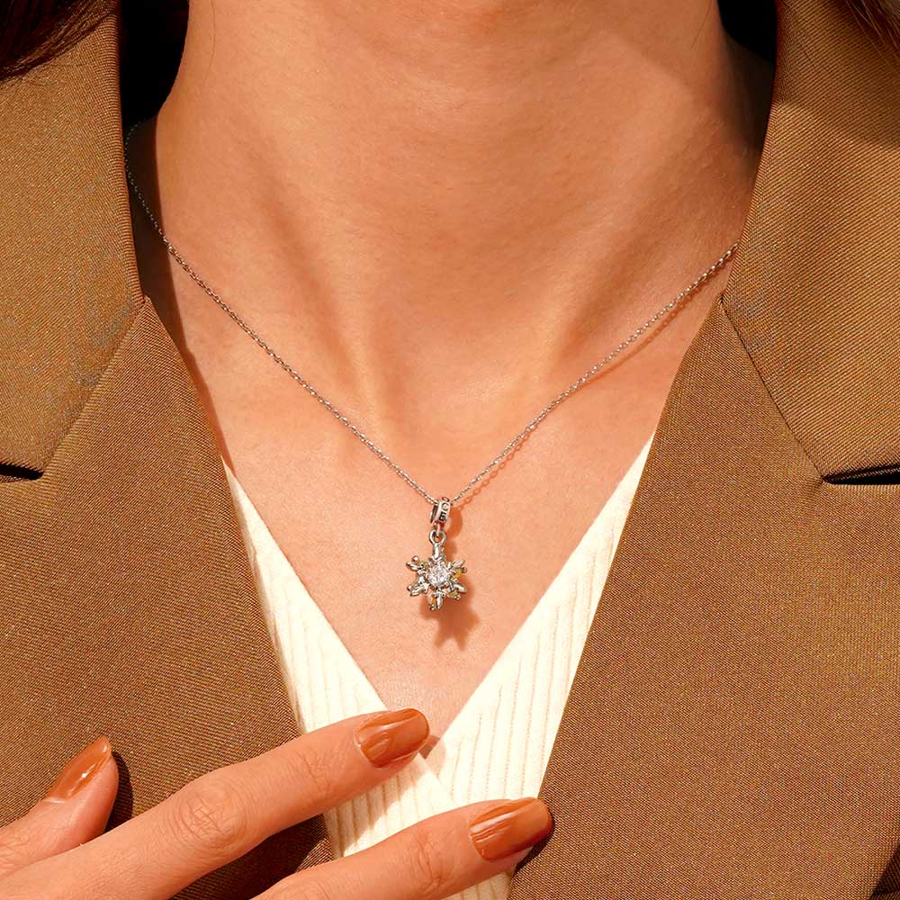 Gnoce Sparkling Snowflake Pendant Dangle Charm_5