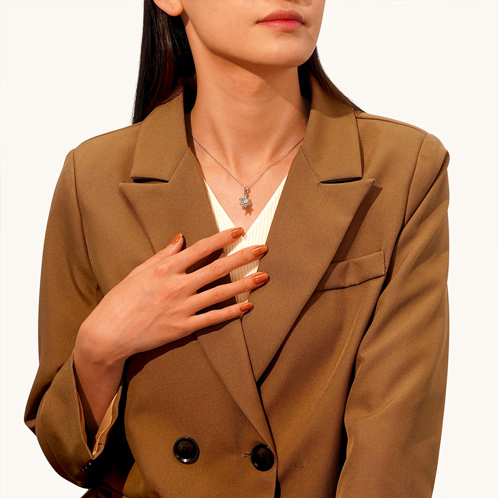 Gnoce Sparkling Snowflake Pendant Dangle Charm_4