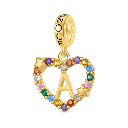 Gnoce Personalized Letter Heart Pendant Dangle Charm_1
