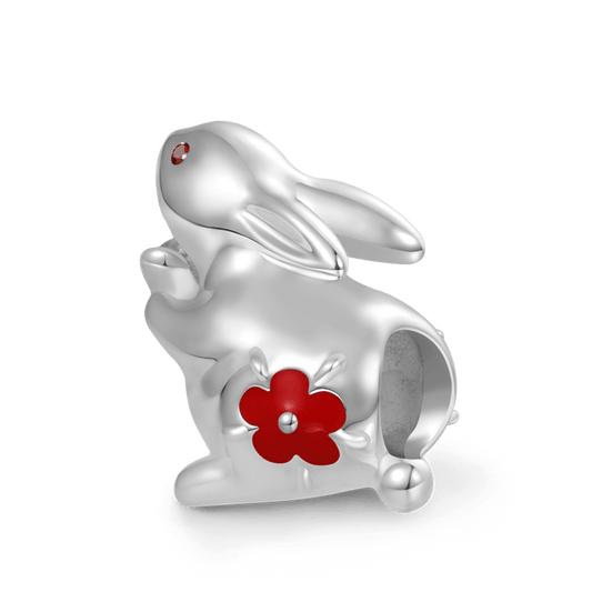 Gnoce Rabbit Red Flower Charm_1