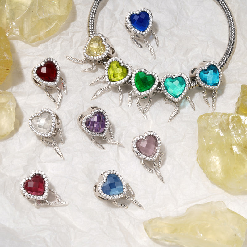 Gnoce Birthstone Dream Catcher Heart Charm_2