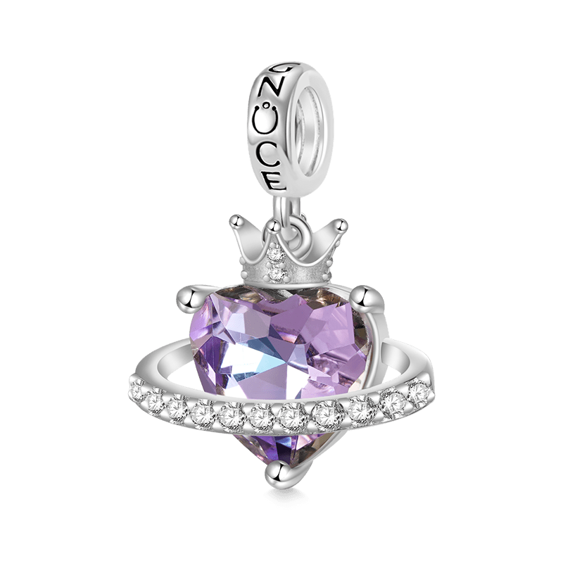 Gnoce Planet Crown Heart Pendant Dangle Charm_1